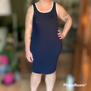 Navy Carmen Marc Valvo Knit Dress